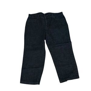 Anne Klein AK Jeans Womens Size 14 Dark Wash Indigo‎ Cropped Denim Pants Regular